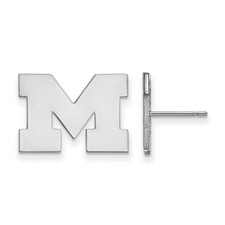 10k White Gold Michigan (Univ of) Small Post Earrings