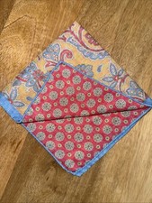 NWT R. Hanauer Pocket Square Paisley Medallion Rolled Edges