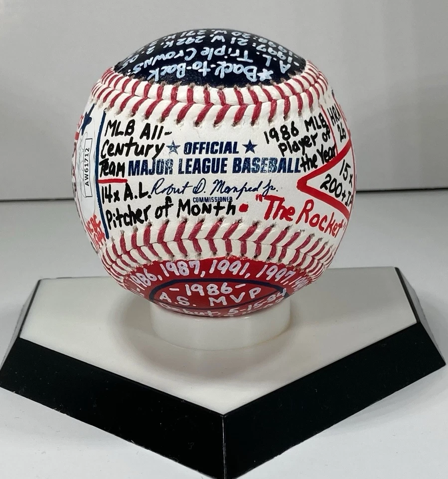 Roger Clemens Signed Hand Painted VCBC SuperStats Major League Baseball JSA COA - Image 2 of 4