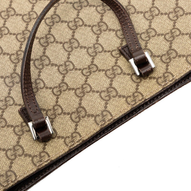 Gucci GG Supreme Handbag Tote Bag 117551 Beige Brown PVC Leather Women's Japan thumbnail 7