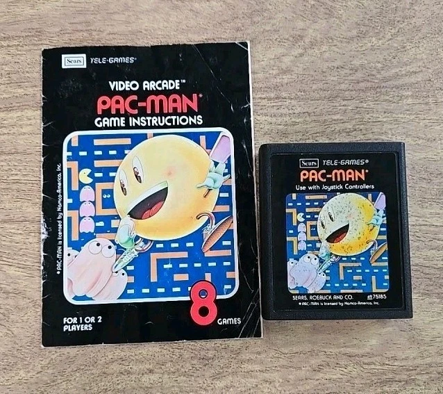 Cartouche Atari 2600 Pac-Man (1981) – Jeu Vidéo Vintage Années 80