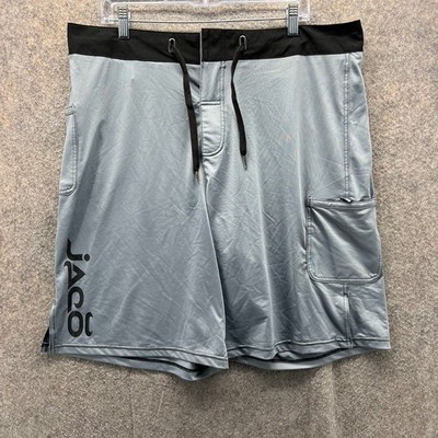 Jaco Shorts Mens 36 Gray Athletic MMA Training Lightweight Stretch Logo Running
