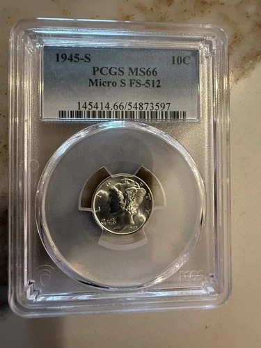1945s Mercury Dime Micro S FS-512 PCGS MS66- Beautiful Luster