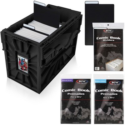 Comic Book Bin Starter Kit with Short Comic Bin Dividers and Silver & Current...