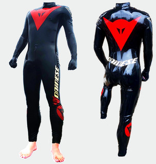 Latex Catsuit Rubber Gummi Racing Bodysuit Zentai Costume Jumpsuit 0.4mm S XXL