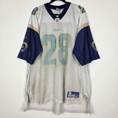 Vintage Reebok NFL St Louis Rams Marshall Faulk 28 Mens 2XL Football Jersey