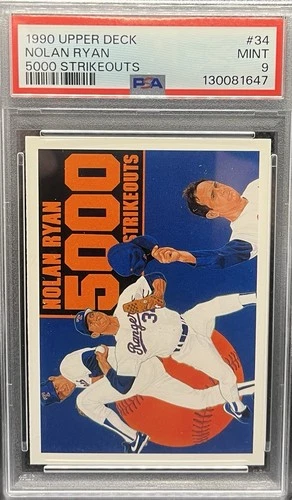 1990 Upper Deck - Nolan Ryan #34 5000 Strikeouts PSA 9