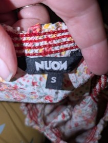 Nuon Women's Cotton Smocked Floral Short Sleeve Elastic Waist Blouse Small