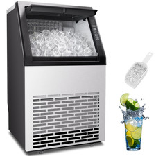 Commercial Ice Maker Machine, 90Lbs/24H, Stainless Steel under Counter Ice Machi