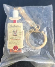 New Vintage Ballantines Scotch Whiskey Bottle Plastic Liquor Keychain
