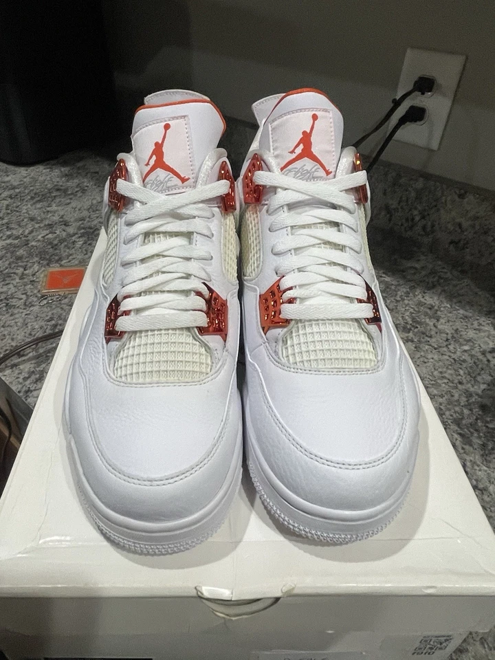 Jordan Retro 4 Blanco/Naranja Equipo CT8527 118 Naranja Metálico Foto 4 de 4