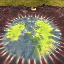 Vintage Earth World Planet Tie Dye T-Shirt Size XL Blue