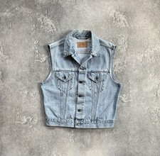 Levi  s XL 70401 02 1983 Vintage Retro Denim Vest Button Up Tracker Jacket 90s