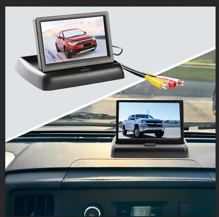 4.3" LCD Car Monitor Rear View Backup For Camera Reverse Parking HD Night Vision - Image 2 of 4