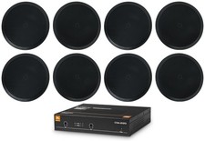 JBL CSA 2120 Commercial Amplifier Amp 8 8" Black Ceiling Speakers 4 Restaurant