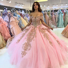 Glitter Quinceanera Dresses Beading Sweetheart Party Prom Sweet 15 16 Ball Gowns