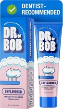 Dr. Bob Unflavored Anticavity Fluoride Toothpaste for Kids, Dentist-Recommended 
