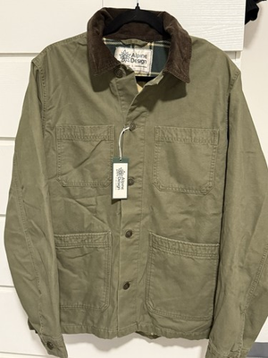 #ad Alpine Design Men#x27;s Chore Jacket Military Green amp; Corduroy Collar Olive SM NWT $22.00