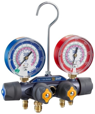 #ad #ad Yellow Jacket 49974 Titan® A2L 4 Valve Manifold Only 3 1 8quot; 80mm Gauges... $202.96