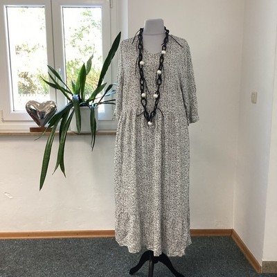 Studio Untold Midaxi-Kleid Midi-Maxi 46/48 schwarz-weiß Viskose Taschen Halbarm
