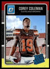 2016 Donruss Optic Red and Yellow Corey Coleman Rookie Cleveland Browns #161