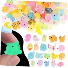 100Pcs Luminous Mini Resin Animals Bulk, 20 Styles Glow in The Dark Plastic