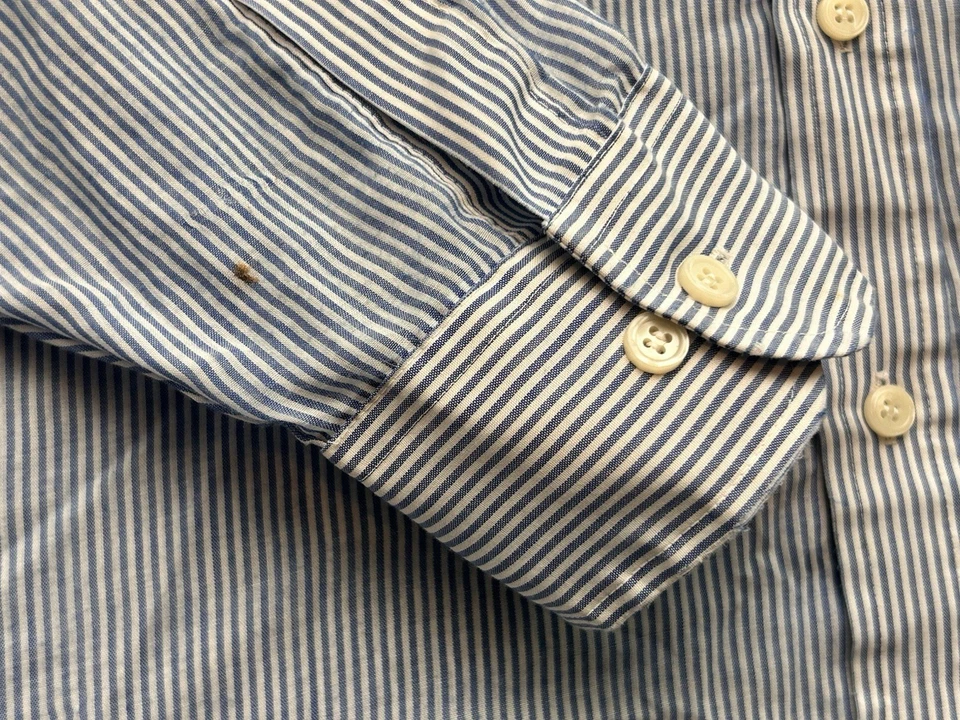 Camisa de vestir vintage Perma-Prest Sears tienda para hombre a rayas regular Corte manga larga Foto 4 de 4