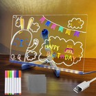 Acrylic Dry Erase Board with Led Light, Dry Erase Board with Stand as a Memo .