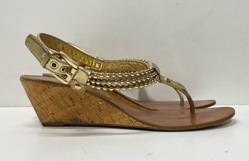 Sandali donna Coach Glenna zeppa metallizzata oro taglia 9M - Foto 4 di 8