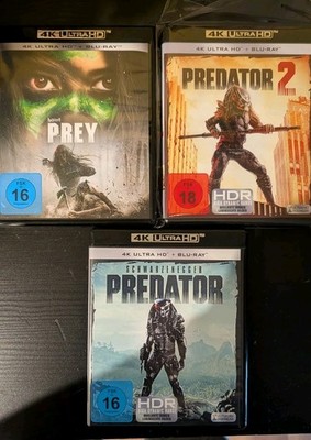 Predator 1 und 2 Und Prey 4K Ultra HD Blu Ray  Arnold Schwarzenegger Wie Neu 