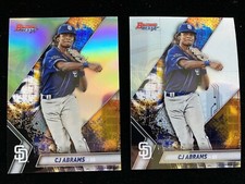 2019 Bowman's Best CJ ABRAMS Rookie REFRACTOR & Base Nationals 2 Card RC SP Lot