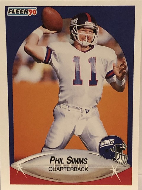 1990 Fleer Phil Simms Football Card New York Giants NrMt Mint NFL 76 