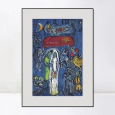 Framed Canvas Print Les mariés sous le baldaquin, 1966 by Marc Chagall Wall Art