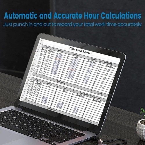 Attendance Machine Biometric Fingerprint Clock in Clock Out Machine Time Clocks - Picture 2 of 8