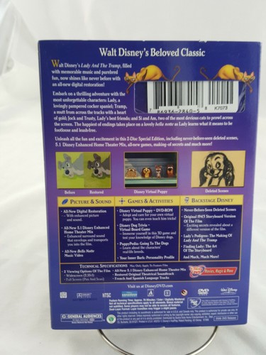 Walt Disney Lady And The Tramp 50th Anniversary Edition 2 Disc DVD 2006 Sealed - Picture 3 of 6
