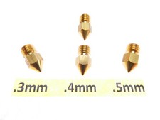 4 qty .3mm .4mm .5mm 3D Printer Nozzle MK7 MK8 makerbot RepRap 1.75mm ABS PLA