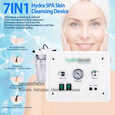 Professional 7 in 1 Hydra Dermabrasion Facial Skin Peel Spa Care Beauty Machine