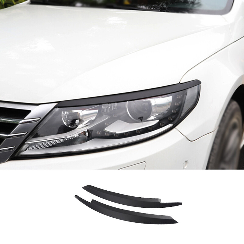 For Volkswagen CC 20122017 Matte Black Front Headlight Lamp Eyebrow