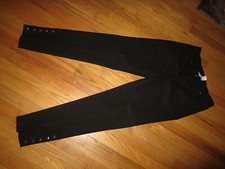Womens DG2 By Diane Gilman Black Pants Snap Studs On Legs 8 Excellent Condition