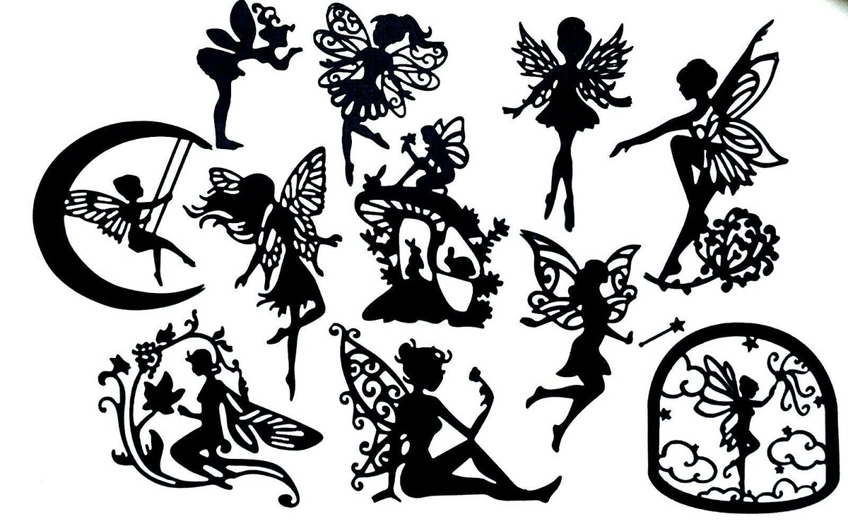 LOT! FAIRY / FAIRIES SILHOUETTE DIE CUT/ CUTS, INTRICATE CLIPART #1 | eBay amazon-com-fairy-faerie-stencil-pack-2-10-sheets-full-of-fun-fae-designs-arts-crafts-sewing