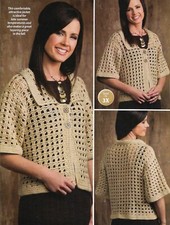 AUTUMN DAYS JACKET SWEATER 6 SIZES WOMEN'S CROCHET PATTERN INSTRUCTIONS
