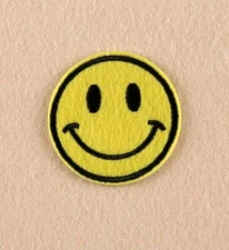 Yellow Smiley Face Emoji/Emoticon Iron on Applique/Embroidered Patch "403