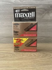 Maxell TC-30 VHS-C Premium High Grade HGX-Gold Camcorder Tapes-2 Pack Sealed New