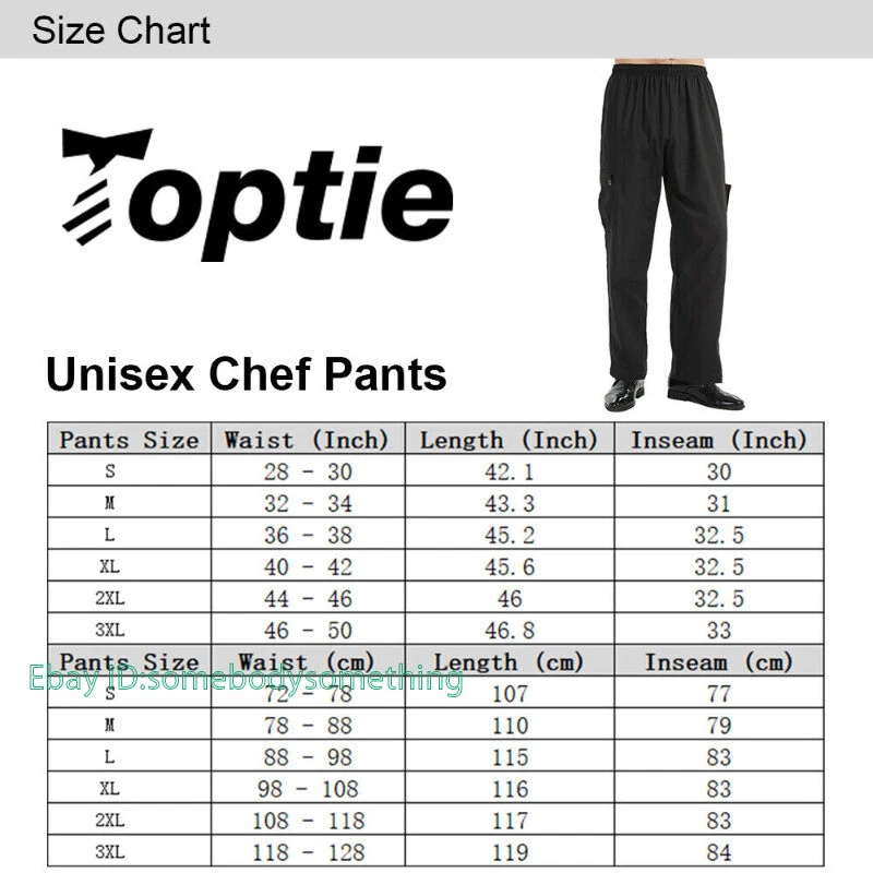 Men's Baggy Chef Pant Cargo Style Kitchen Work Uniform Elastic Waist Employee - Image 2 of 4