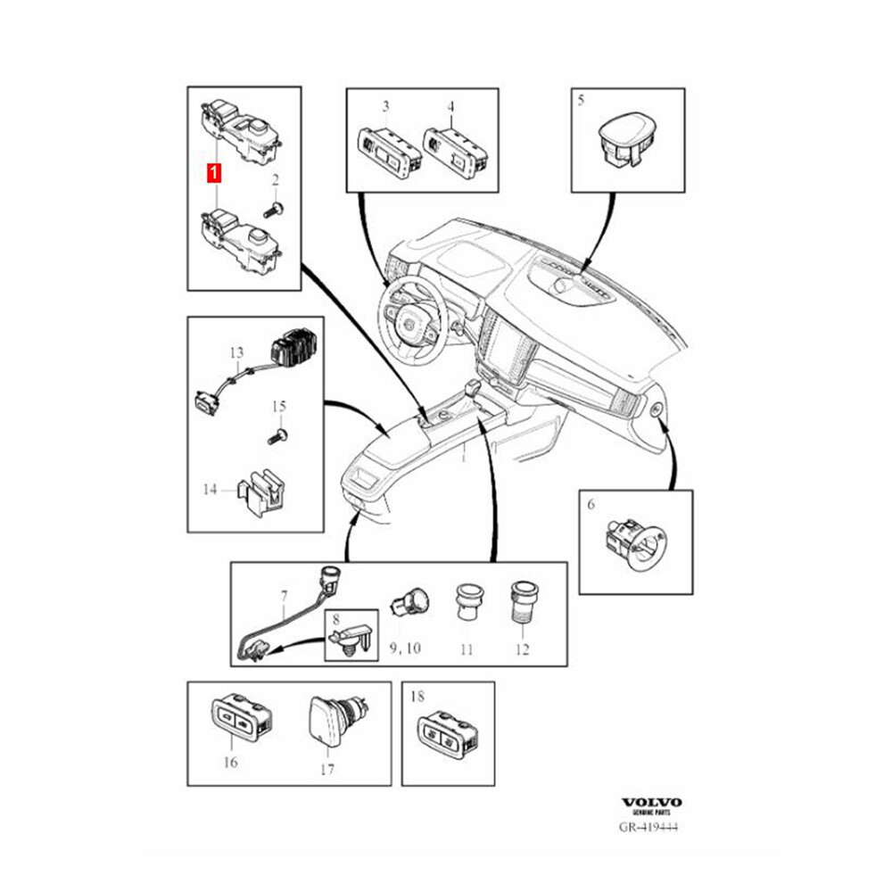 Car Drive Mode Select Parking Switch Panel 31443818 for Volvo S60 S90