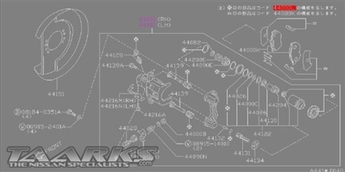 Genuine Nissan Brake Caliper Rebuild Kit Rear S13 180sx N14 Silvia GTiR Pulsar - Picture 2 of 2