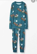 Hanna Andersson Organic Santa Boy Girl Pajamas S1ze 70 6-12 Months NWT