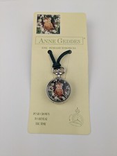 Vtg NOS Anne Geddes Ladies Pendant Watch Necklace 28mm Round Silver Tone Babies