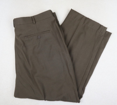 AXIST -MENS GREEN FLAT FRONT DRESS PANTS - SIZE 38 X 26.5