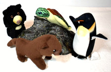 National Geographic Miniature Plush - Otter, Sloth Bear, Sea Turtle, Penguin